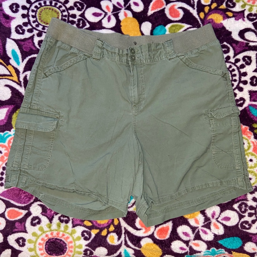 Lane Bryant Size 18 Green Cargo Shorts